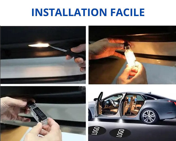 Projecteur de logo TESLA à lumière LED pour portière Model 3/Y/S/X (4pcs)