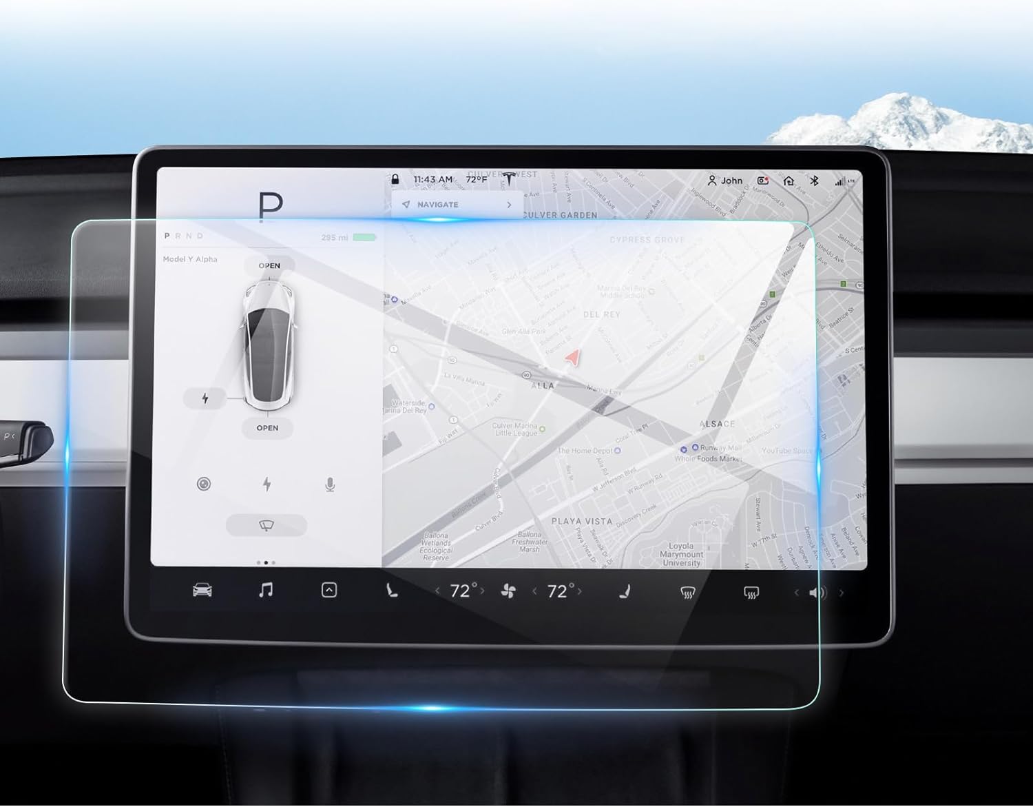 ESR Protecteur D'Écran Verre Trempé Tesla Model 3/Y - Kit Installation Facile Sans Bulles, Anti-Rayures, Anti-Reflet - Accessoires Tesla 2024/2023