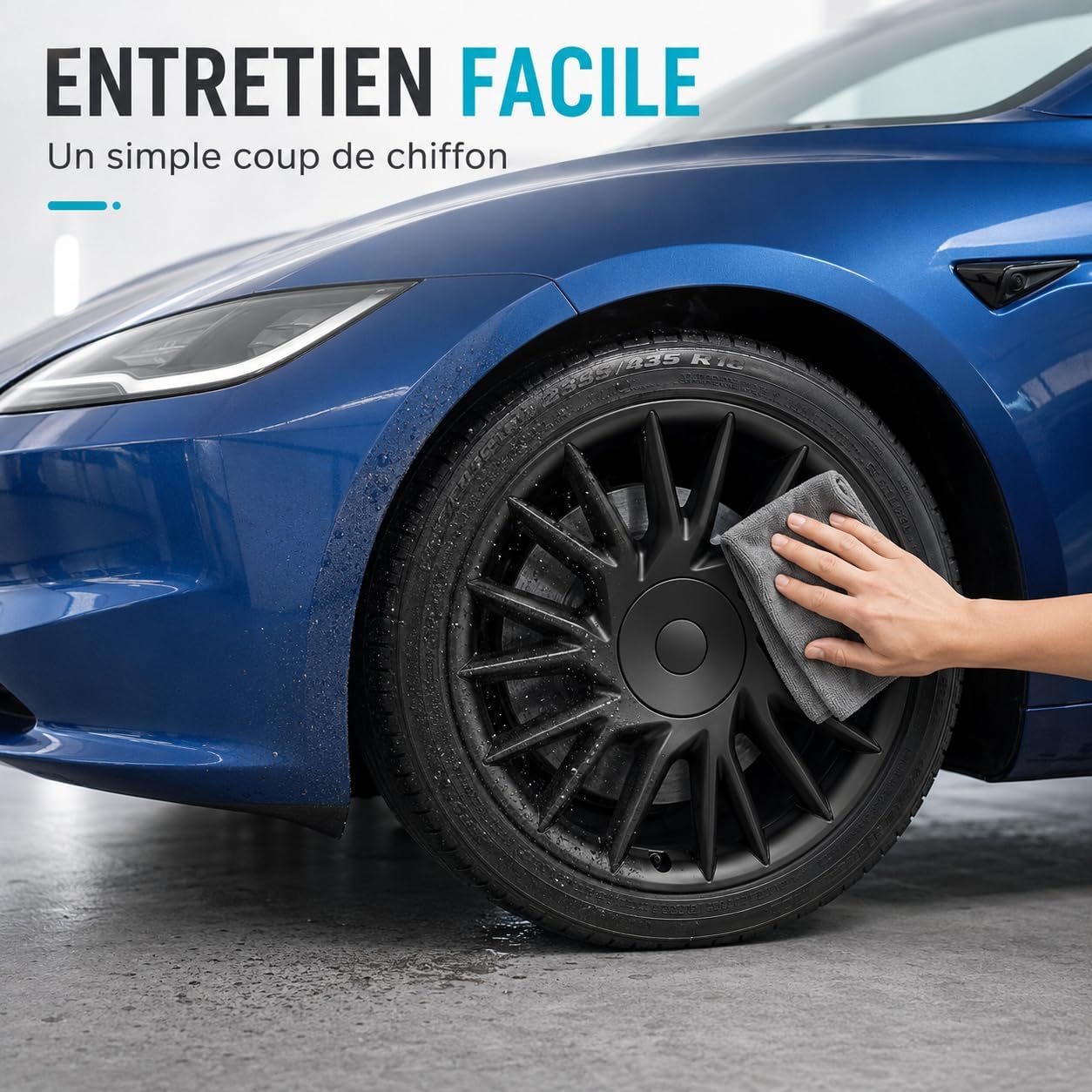 Lot de 4 Enjoliveurs 18 Pouces pour Tesla Model 3 Highland Premium 2023-2025 — Cache-Roues ABS