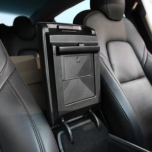 One-Touch Storage Box for Tesla Center Armrest (Model 3 and Y)