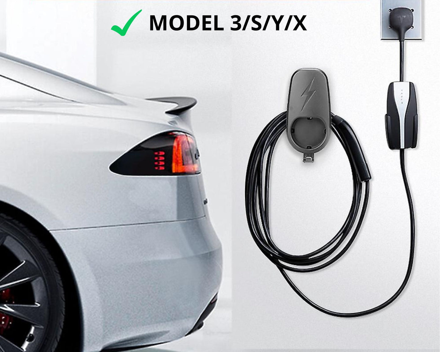 Support mural pour câble de charge Tesla model 3/S/Y/X et protection pluie OFFERTE