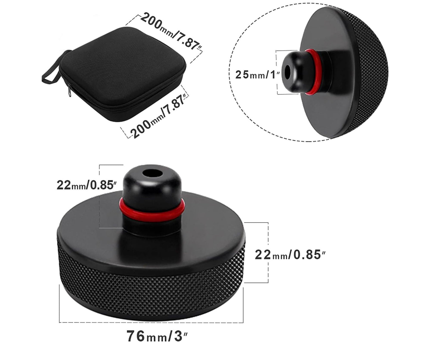 Coussinet de levage pour Tesla Model 3/S/X/Y, 4 coussins avec un étui de rangement et 4 valves de pneus OFFERTES - protection batterie et châssis spécial Tesla