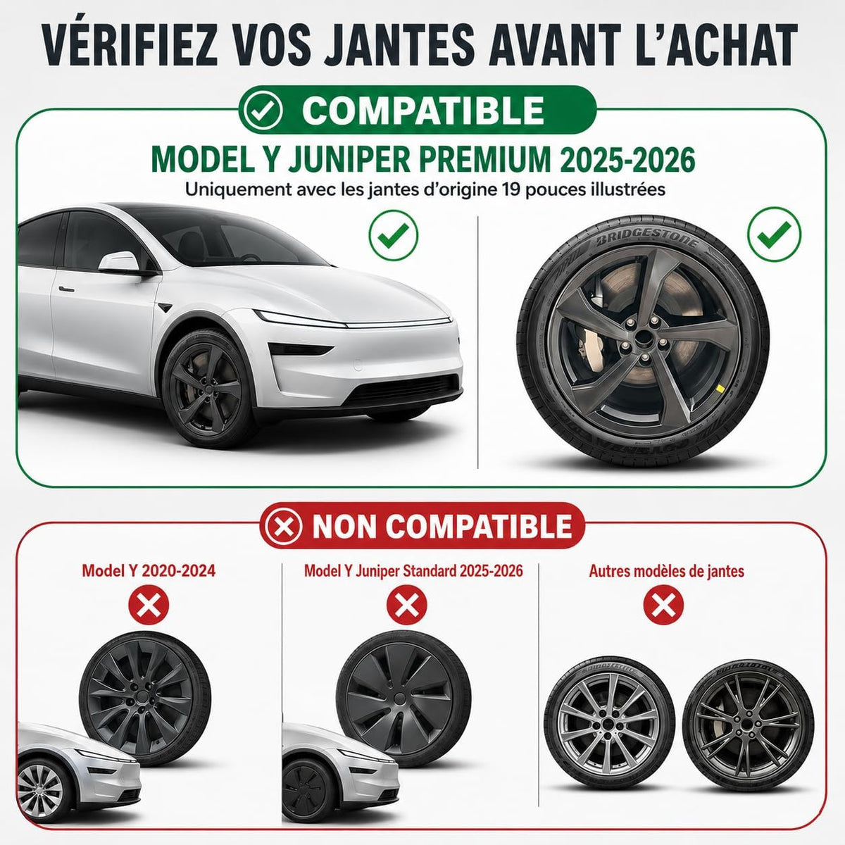 Enjoliveurs 19 pouces Tesla Model Y Juniper - Élégance au quotidien
