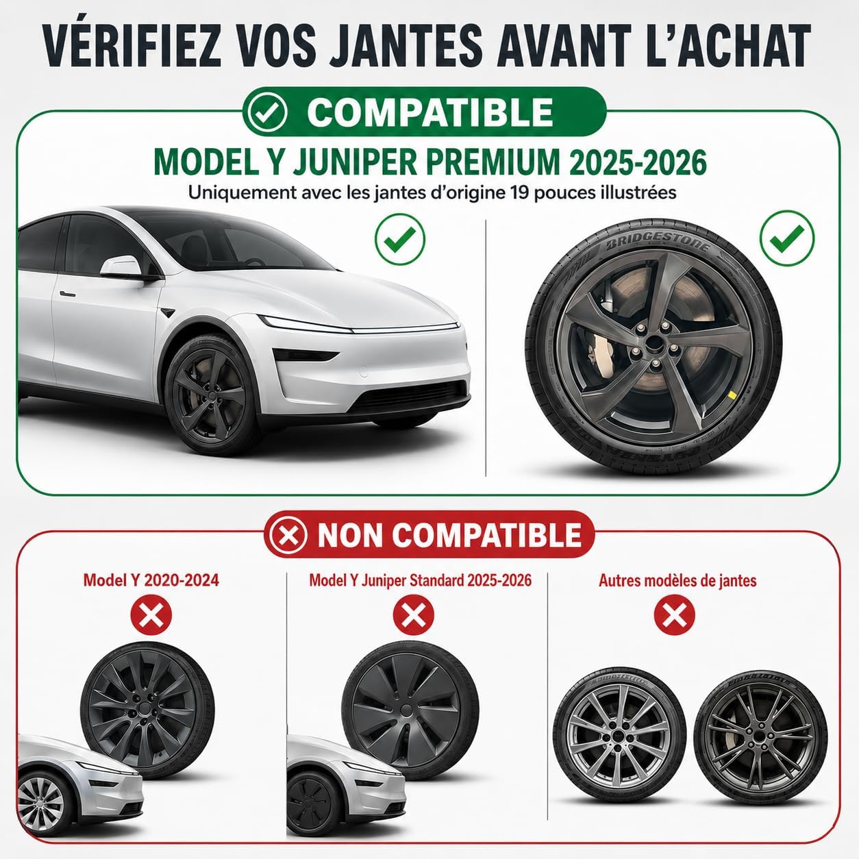 Enjoliveurs 19 pouces Tesla Model Y Juniper - Élégance au quotidien