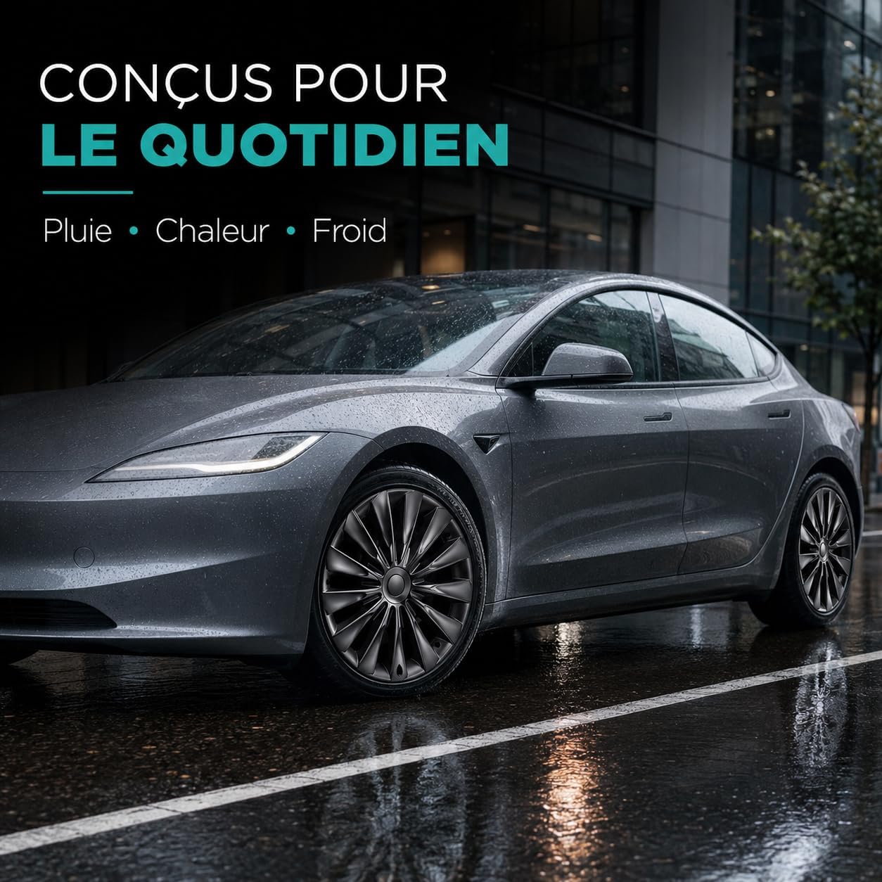 Lot de 4 Enjoliveurs 18 Pouces pour Tesla Model 3 Highland Premium 2023-2025 — Cache-Roues ABS