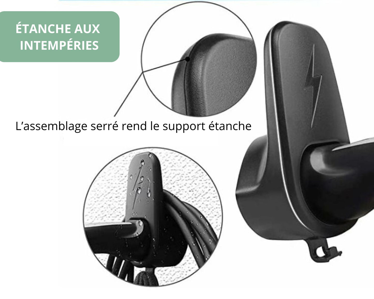 Support mural pour câble de charge Tesla model 3/S/Y/X et protection pluie OFFERTE