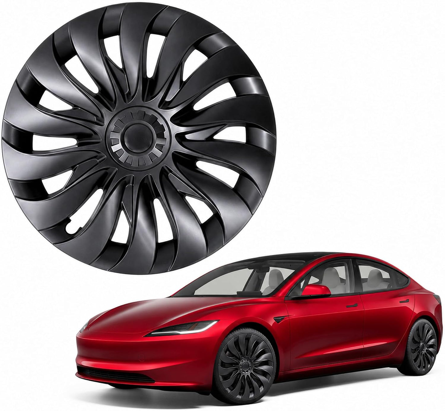 Lot de 4 Enjoliveurs 18 Pouces pour Tesla Model 3 Highland Premium 2023-2025 — Cache-Roues ABS