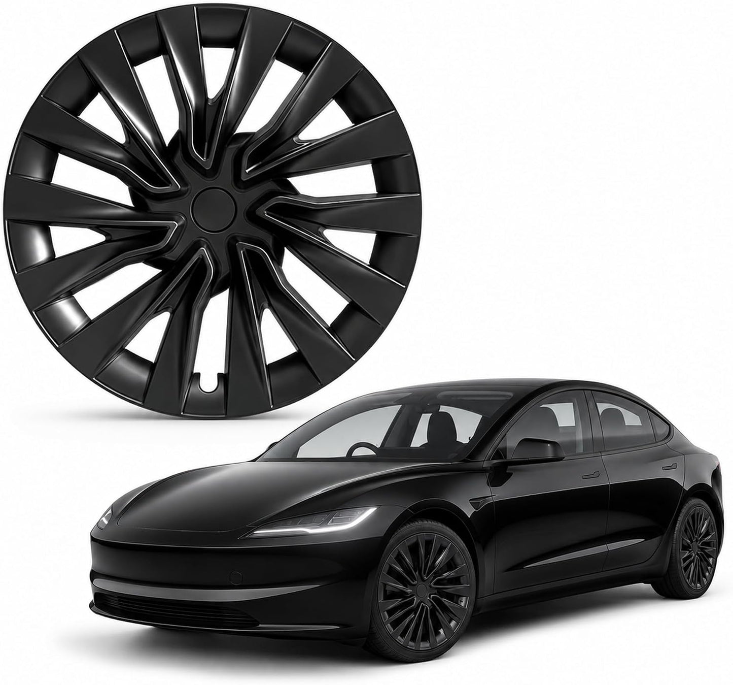Lot de 4 Enjoliveurs 18 Pouces pour Tesla Model 3 Highland Premium 2023-2025 — Cache-Roues ABS